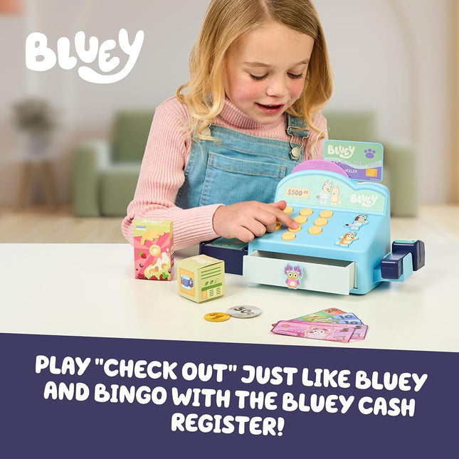 Bluey Cash Register Playset, Interactive Play Register with Scanner