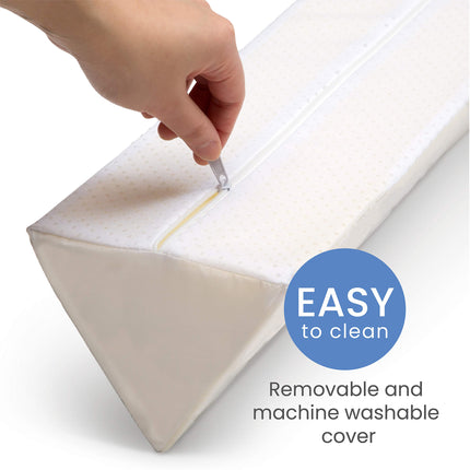 Delta Children [2-Pack] Extra Long Foam Toddler Bed Rail Bumper - Guardrail for Toddlers & Kids with Water-Resistant, Non-Slip & Machine Washable Cover - White