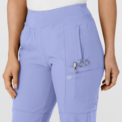 WonderWink 5555TCEILXLT W123 Women's Comfort Waist Cargo Jogger Pant, Ceil Blue, Tall-XL Size