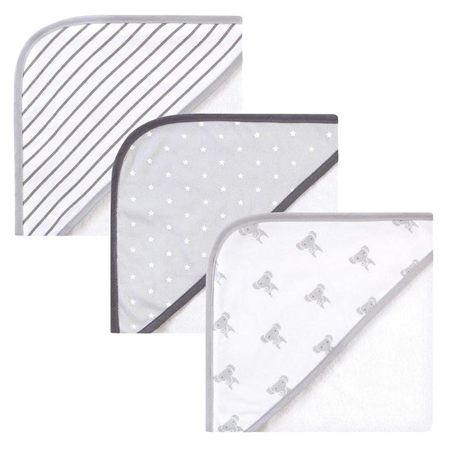 Hudson Baby Unisex Baby Cotton Rich Hooded Towels, Modern Elephant, One Size