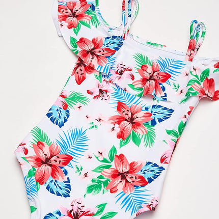 Kanu Surf Girls Peggy Upf50Beach Sport Off Shoulder One Piece Swimsuit, Peggy White, 10