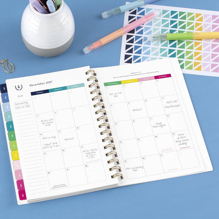 AT-A-GLANCE 2027 Planner, Simplified by Emily Ley, Weekly & Monthly, 5.5" x 8.5", Happy Stripe (EL57-200-27)