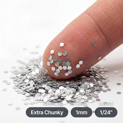 Hemway Eco Friendly Biodegradable Glitter 100g / 3.5oz Bio Cosmetic Safe Sparkle Vegan for Face, Eyeshadow, Body, Hair, Nail and Festival Makeup, Craft - 1/24" 0.04" 1mm - Silver
