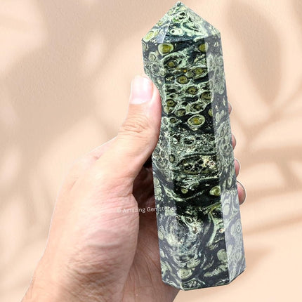Large Kambaba Jasper Crystal Towers ~ Natural Healing Crystal Point Obelisk for Reiki Healing and Crystal Grid (5.5" to 6" INCH)