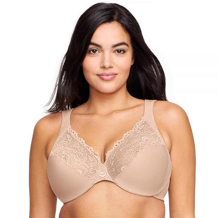 Glamorise Low Cut Wonderwire Lace Underwire Bra 1240 (Women's & Women's Plus)