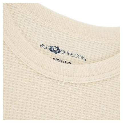Lot de 2 hauts thermiques gaufrés Fruit of the Loom Premium pour garçons, Gris chiné/Naturel, 8