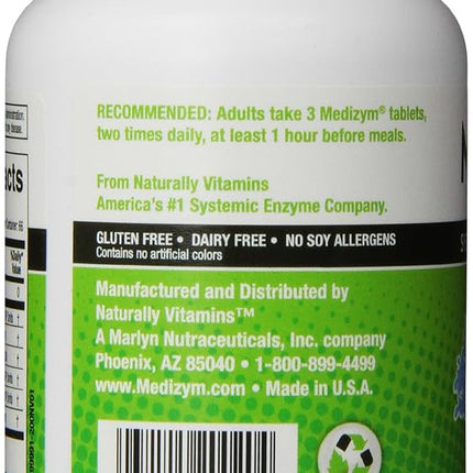 Medizym, Systemic Enzyme Formula, 200 Tablets