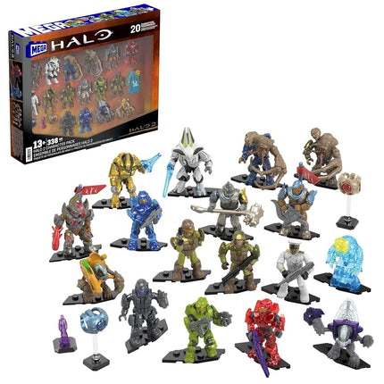 Set de construcción de figuras de acción Halo de MEGA, paquete de personajes con 339 piezas, articulación poseable, 5 cm de alto, coleccionable para niños o adultos, HXL07