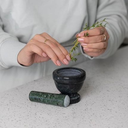 Fox Run Marble Mortar and Pestle, Green, 3"