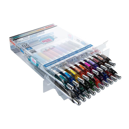 Pentel EnerGel RTX True Colors United (0.7mm) Medium Line, Assorted Ink, 20 Pack Box