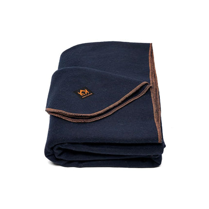 Couverture militaire en laine Arcturus - 2 kg, chaude, épaisse, lavable, grande 163 x 224 cm - Idéale pour le camping, l'extérieur, la survie et les kits d'urgence (Bleu marine)