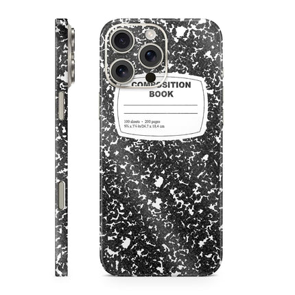 Glossy Glitter Phone Skin Compatible with Apple iPhone 16 Pro Max - Composition Book - Premium 3M Vinyl Protective Wrap Decal Cover - Easy to Apply | Crafted in The USA by MightySkins