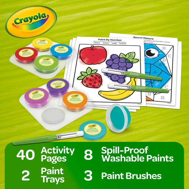 Set de pintura a prueba de derrames Crayola, 8 unidades de pintura lavable para niños, edades 3, 4, 5