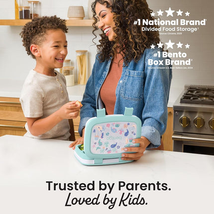 Bentgo Kids Prints Leak-Proof, 5-Compartment Bento-Style Kids Lunch Box - Ideal Portion Sizes for Ages 3-7, Durable, Drop-Proof, Dishwasher Safe, & Made with BPA-Free Materials (Sea Life)