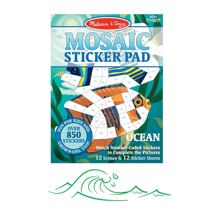 Melissa & Doug Mosaic Sticker Pad Ocean Animals (12 Color Scenes to Complete with 850+ Stickers)