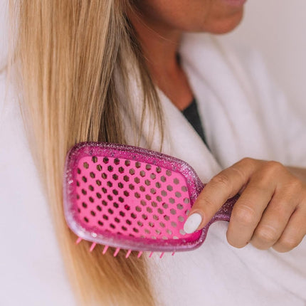 FHI HEAT UNbrush and UNbrush MINI Wet & Dry Vented Detangling Hair Brush, Rose Quartz Pink