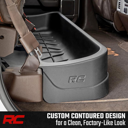 Almacenamiento personalizado bajo el asiento de Rough Country para Ford F-150 de 15-23 - RC09281A, trasero, negro