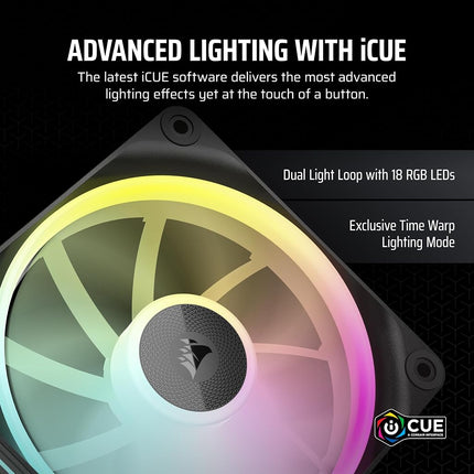 Corsair iCUE LINK LX120 RGB 120mm PWM Fans Triple Pack – Dual Light Loops – Includes iCUE LINK System Hub AirGuide Technology – Black