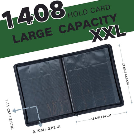 KUOOKING 1408+ Pockets Trading Card Binder (Green)