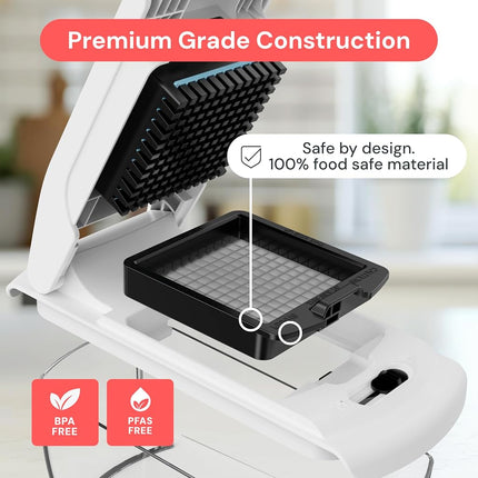 Multifunctional Professional Vegetable Slicer and Mandolin Slicer for Kitchen - Vegetable Slicer - Onion Carrot, Cucumber, Tomatoes - Vegetable and Cheese Slicer (PRO 12-in-1 White)