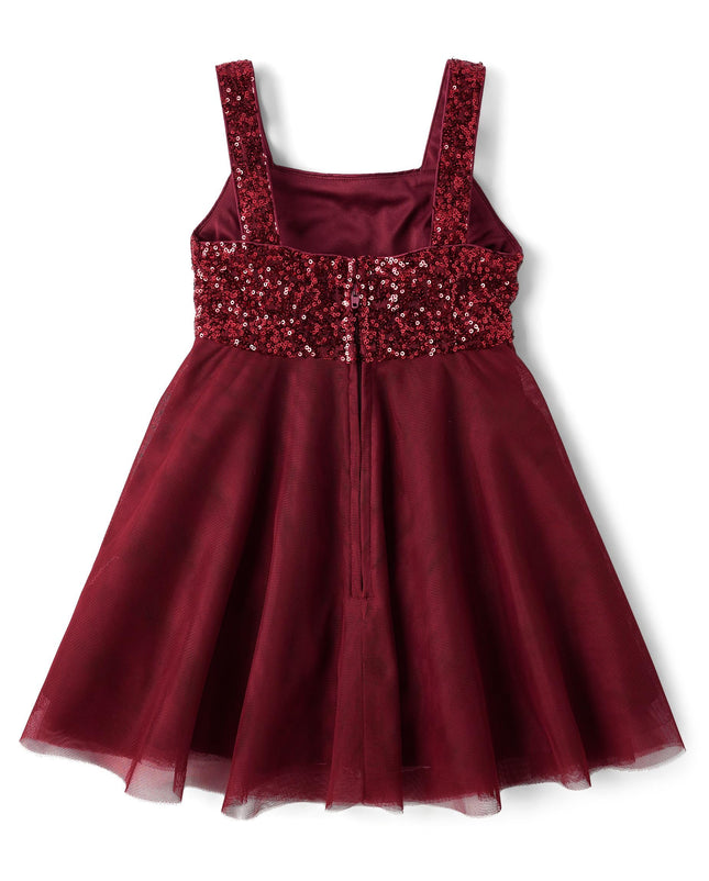 The Children's Place,Girls,Sleeveless Dressy Dresses,Redwood Sequin Mesh,8, Redwood Sequin Mesh, 8