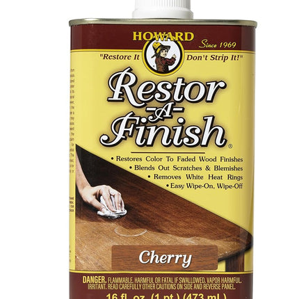 Howard Restor-A-Finish Cherry RF9016 Restore the Original Finish Remove Heat and Stain Marks on Wooden Furniture 473ml