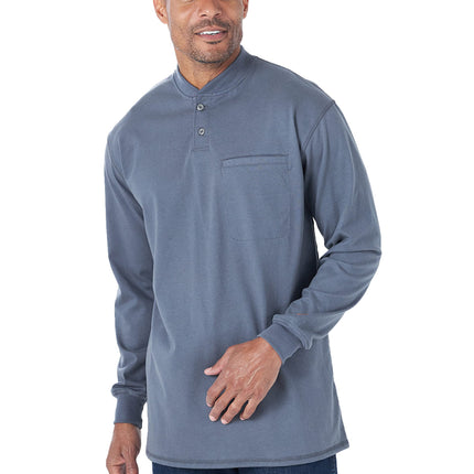 Wrangler Men's Fr Henley Long Sleeve Shirt, Castle