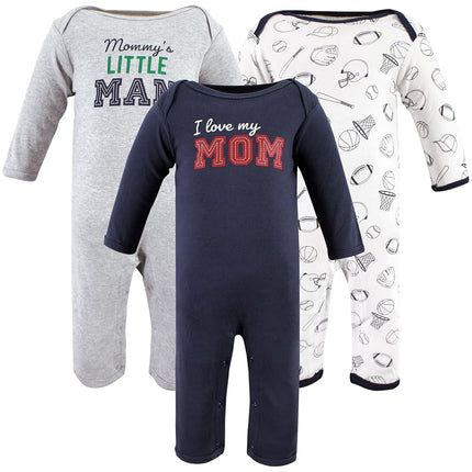 Hudson Baby baby-girls Cotton Coveralls, Love Mom, 12-18 Months