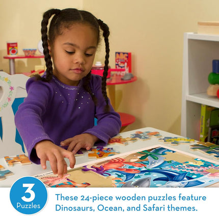 Melissa & Doug Deluxe 24-Piece Jigsaw 3-Puzzle Bundle by Melissa & Doug