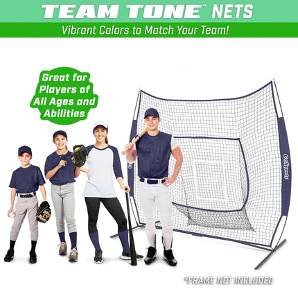 GoSports Team Tone Replacement 7 ft x 7 ft Baseball/Softball Net - Compatible with GoSports Brand 7 ft x 7 ft Baseball Net - Frame Not Included - Navy