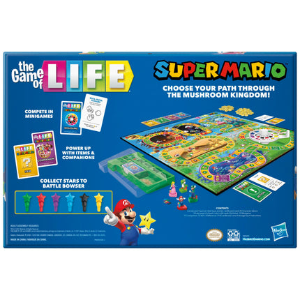 Hasbro Gaming El Juego de la Vida: Edición Super Mario, Juego de Mesa para Niños de 8 Años en Adelante, Juega Minijuegos, Recolecta Estrellas, Lucha contra Bowser
