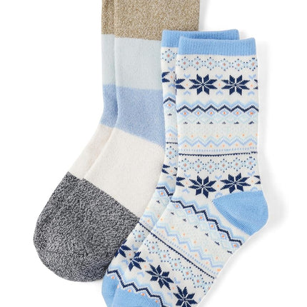 Lot de 2 paires de chaussettes ras du cou à rayures flocon de neige Gymboree pour bébés garçons et tout-petages, 12-24 mois