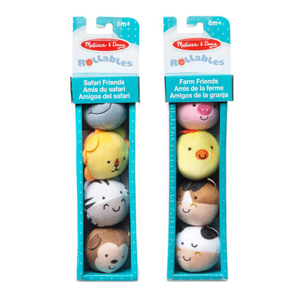 Lot de 2 jouets pour bébés et tout-petits Melissa & Doug Rollables Safari et Animaux de la ferme