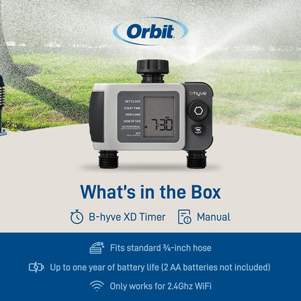 Orbit Sprinkler, Gray, Add-on 2 Outlet Timer