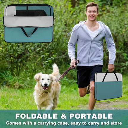 Akinerri Dog Playpen, Foldable Puppy Pet Exercise Kennel with Removable Mesh Shade Cover, Portable Pet Playpen for Pet’s Indoor or Outdoor Training