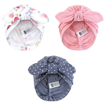 Turbans en coton pour bébés filles Hudson Baby, 0-24 mois, motif papillon fleuri, 0-24 mois