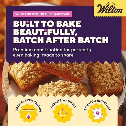 Wilton Gold Premium Non-Stick Warp-Resistant Bakeware, Made Without PFAs, Mini Loaf Pan, 8-Cavity, 15 x 10 x 1.5 in, Packaging May Vary