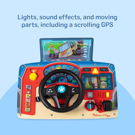 Melissa & Doug - Paw Patrol Wooden Dashboard and Steering Wheel, Rescue Mission with Skye, Rubble, Marshall, Chase, Educational Game, 3+ Years, Gift for Boys and Girls