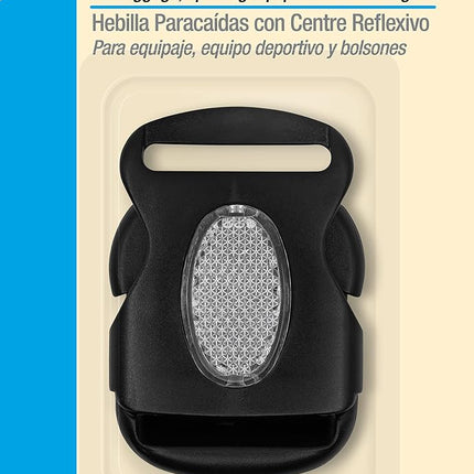 Dritz 503 Parachute Buckle with Reflective Center for 1-1/2-Inch Strap, Black