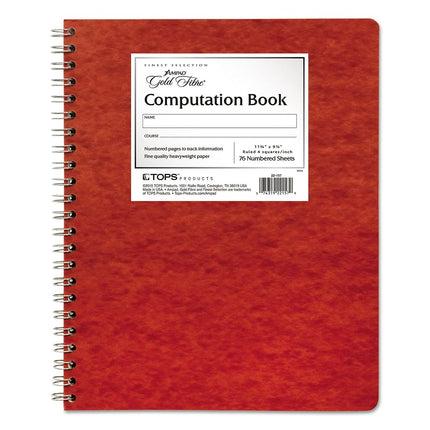 Ampad Computation Book, 4x4 Quad Ruled, 76 Sheets, Ivory, 11-3/4" x 9-1/4", 1 per Pack (22-157)