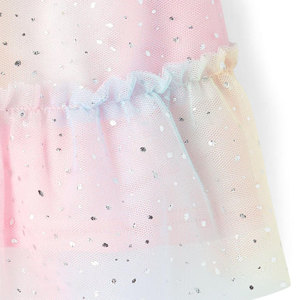 The Children's Place Baby Girls' and Toddler Short Sleeve Dressy Dresses, Bright Pink Rainbow, 6-9 Months