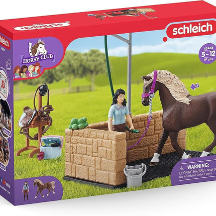 Schleich Horse Club - 19Pc Washing Area With Horse Club Emily & Lun | 42438