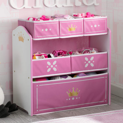 Delta Children Princess Crown 6 Bin Storage Toy Organiser