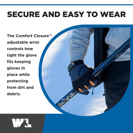 FX3 Men's Extreme Dexterity Extra Wear Winter Work Gloves, Extra Large (Wells Lamont 7796)