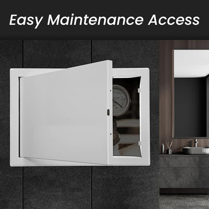 Repa Market 16 x 12 Inch Access Panel for Drywall - White Powder Coated Steel Wall Hole Cover - Door Panel, Cover Plates with Latch – Service Hatch, HVAC Access Door for Plumbing, Electrical Use