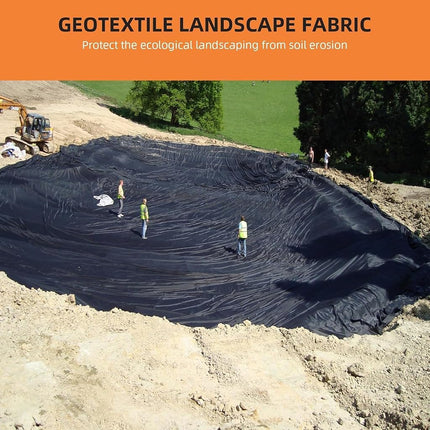 PioneerWorks Geotextile Landscape, 6ft x 50ft & 6oz Geotextile Fabric, PP Drainage 350N Tensile Strength & 440N Load Capacity, for Driveway & Road Stabilizationr, Erosion Control, French Drains