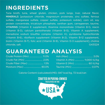 Purina ONE SmartBlend Wet Cat Food, Braised in Wilg, Flaked Tuna Recipe, 180 ml, Pack of 24