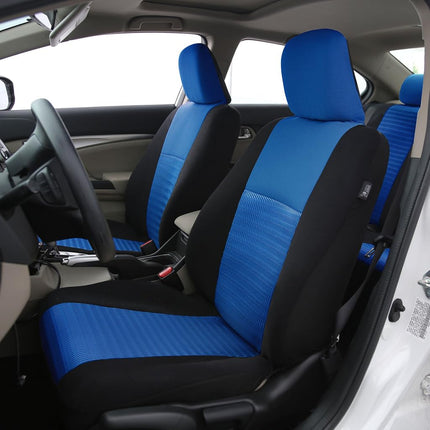 FH GROUP Car Seat Covers Front Set 3D Air Mesh - Seat Covers for Low Back Car Seats with Removable Headrest, Universal Fit, Automotive Seat Cover, Airbag Compatible Car Seat Cover for SUV, Sedan Blue
