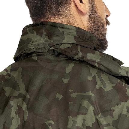 33,000ft Packable Rain Jacket Men's Lightweight Waterproof Rain Shell Jacket Raincoat with Hood for Golf Cycling Windbreaker, Camouflage, Large