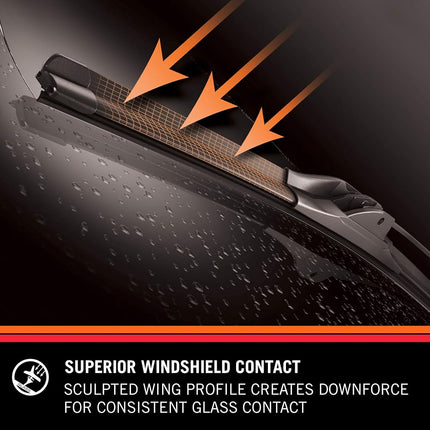 K&N EDGE Wiper Blades: All Weather Performance, Superior Windshield Contact, Streak-Free Wipe Technology: 24" + 22" (Pack of 2)